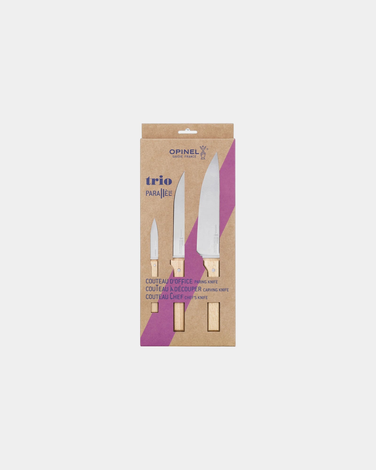Coffret Trio Parallèle acier inoxydable Opinel à personnaliser - 1