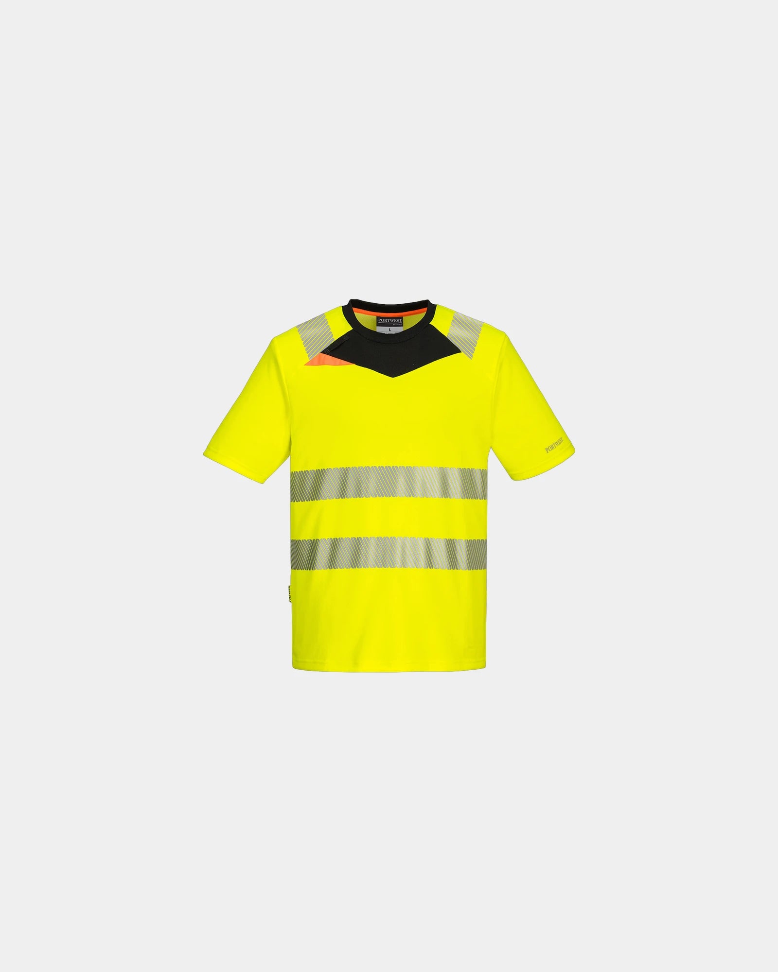 T-shirt haute visibilité respirant à personnaliser - Jaune-Noir