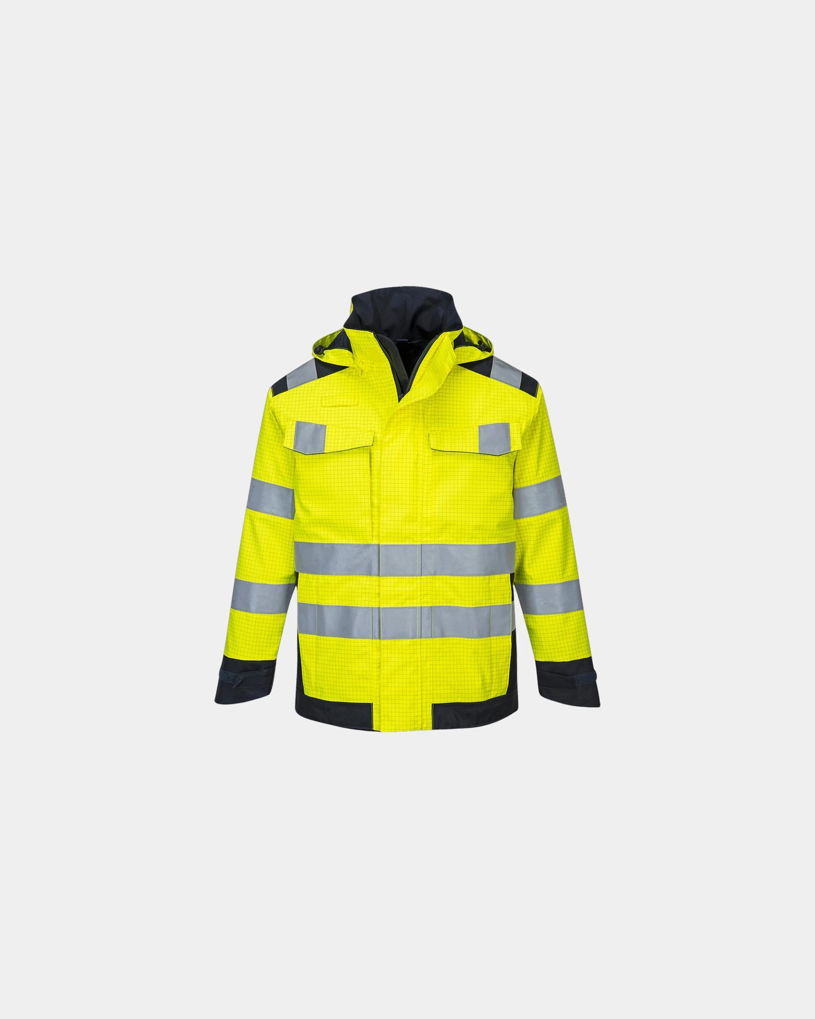 Veste de pluie imperméable à personnaliser - Jaune-Bleu Marine