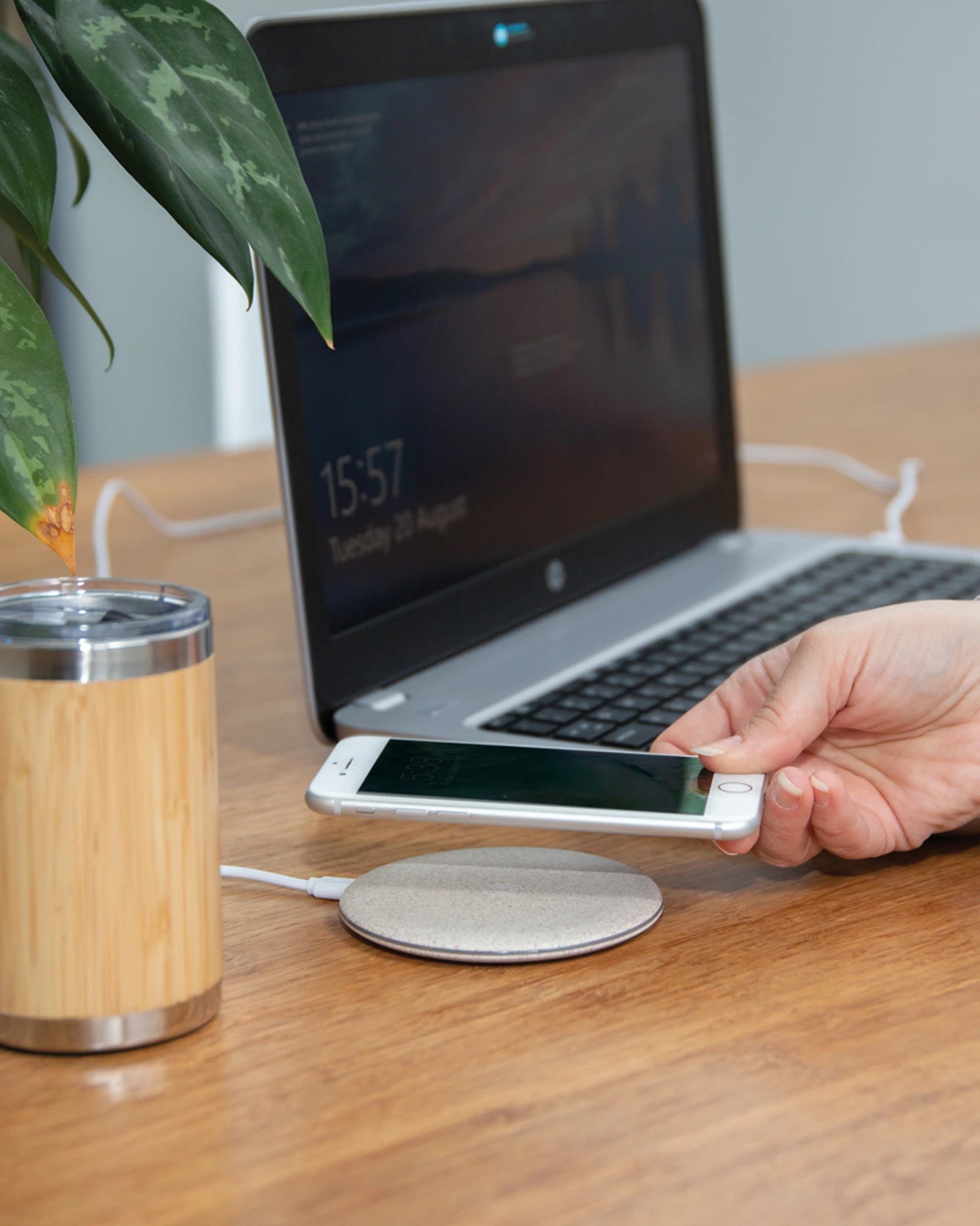 Chargeur à induction 5W en fibre de paille à personnaliser - 5