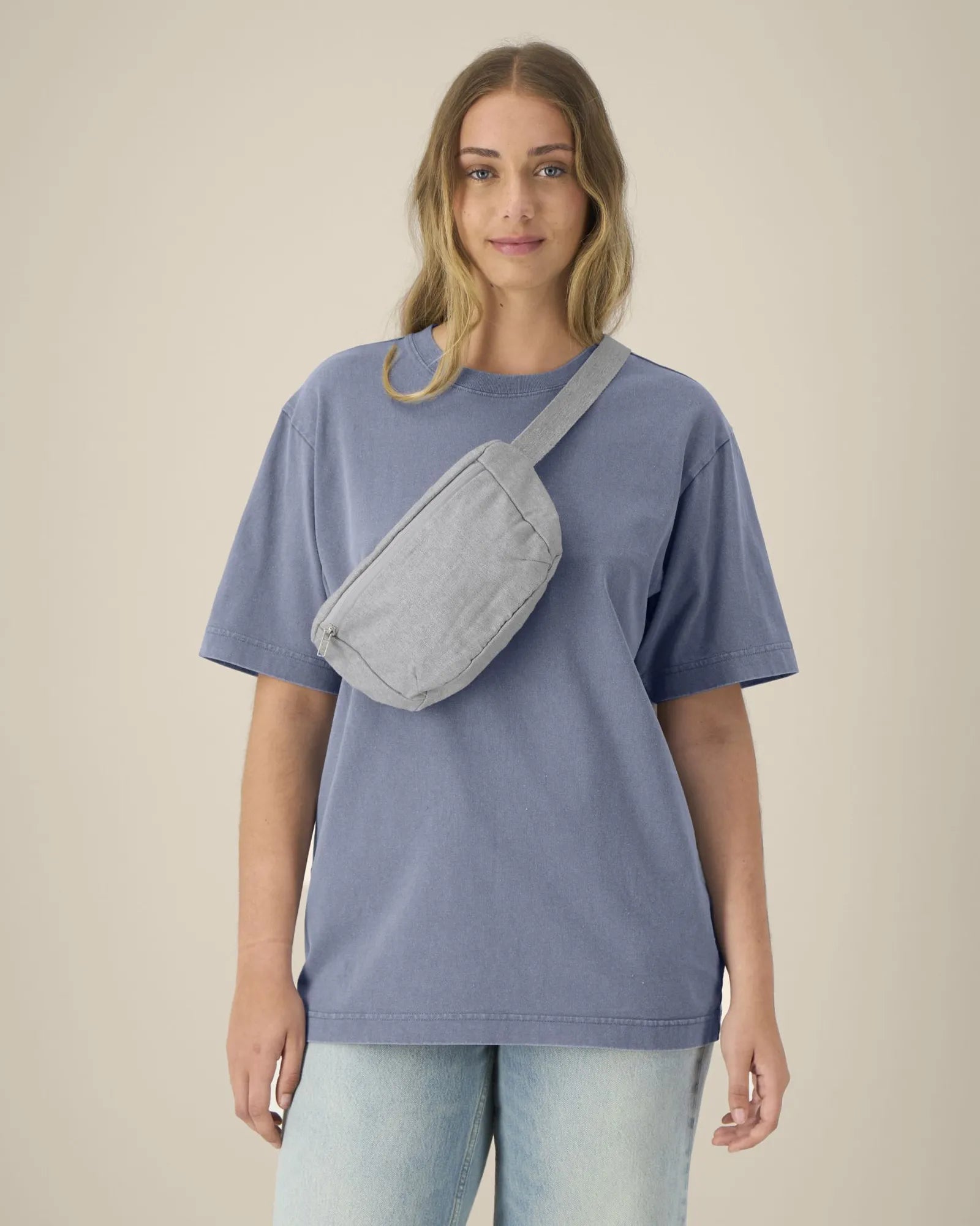 Sac banane en toile recyclée Stanley/Stella à personnaliser - Heather Grey