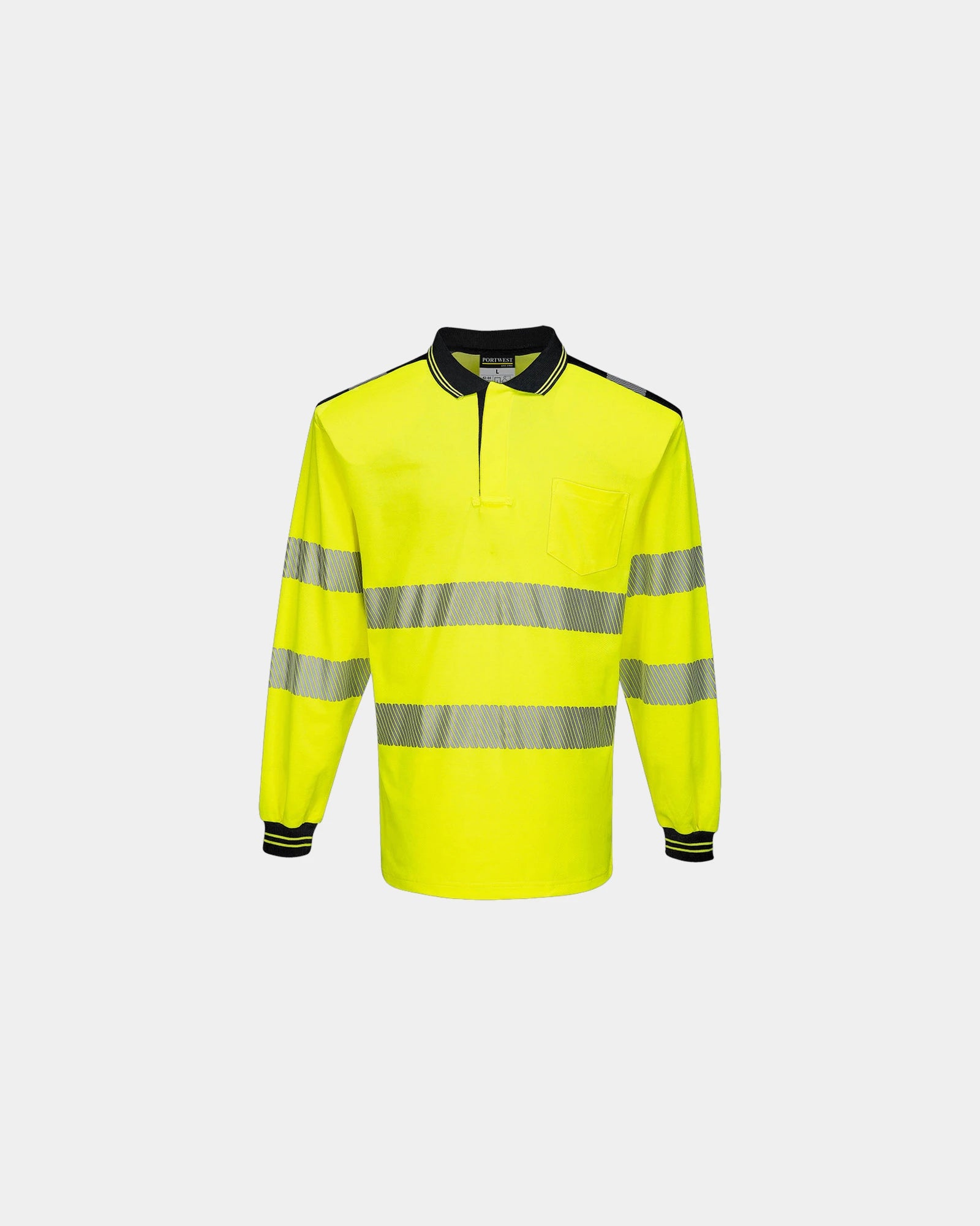 Polo haute visibilité coton PW3 à personnaliser - Jaune-Noir