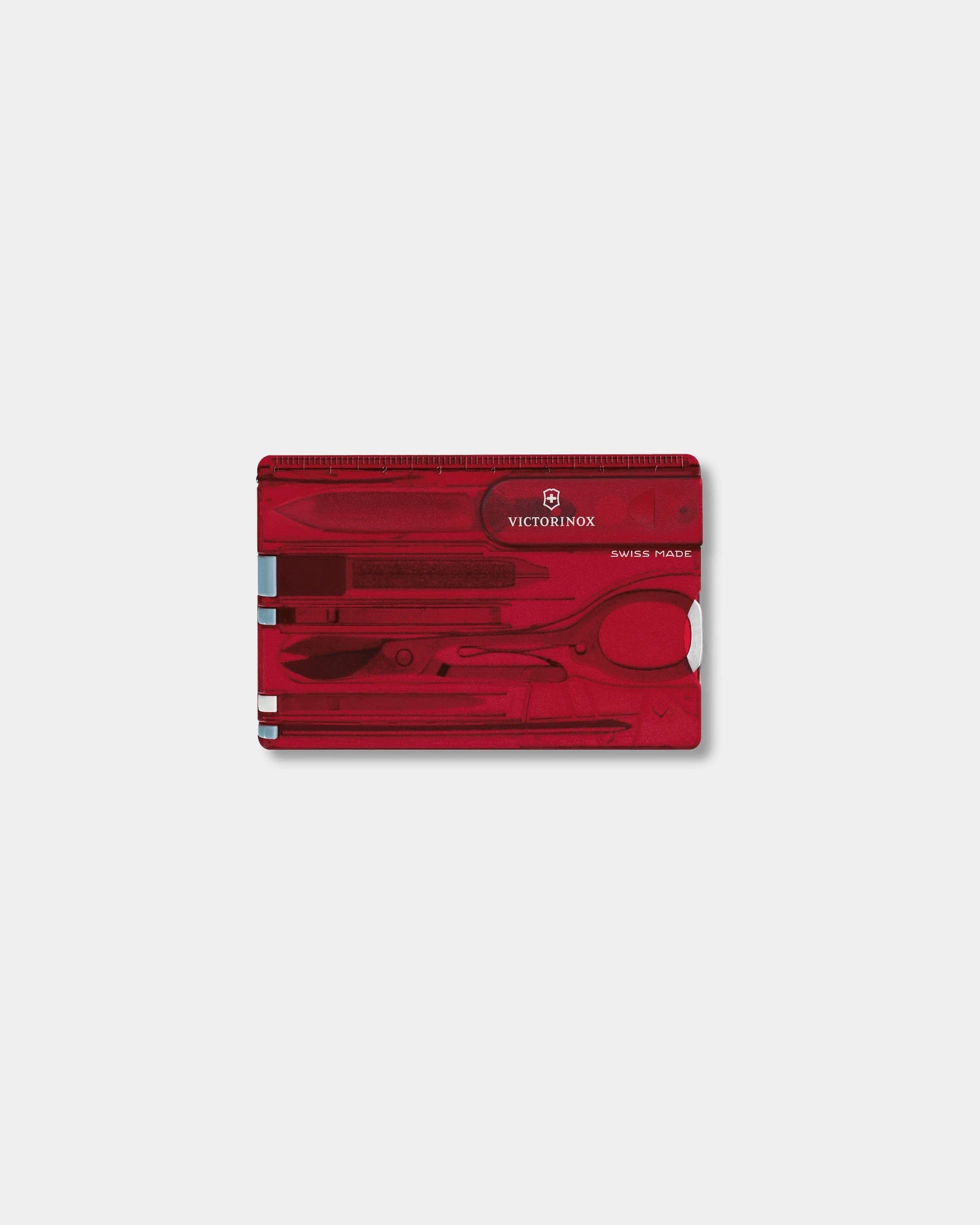 Couteau suisse Victorinox Swiss Card Classic à personnaliser - Rouge Transparent
