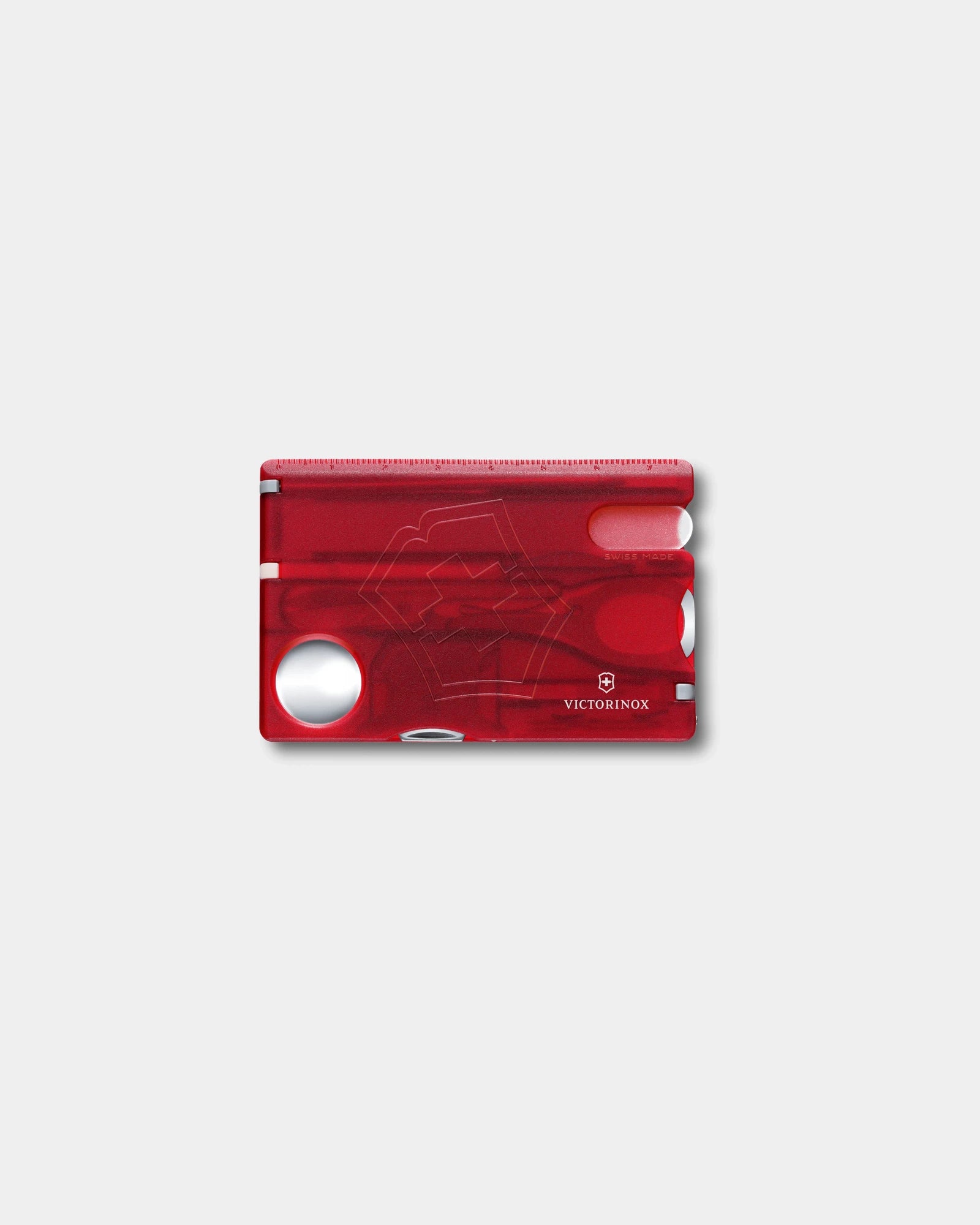 Couteau suisse Victorinox Swiss Card personnalisable à personnaliser - Rouge Transparent