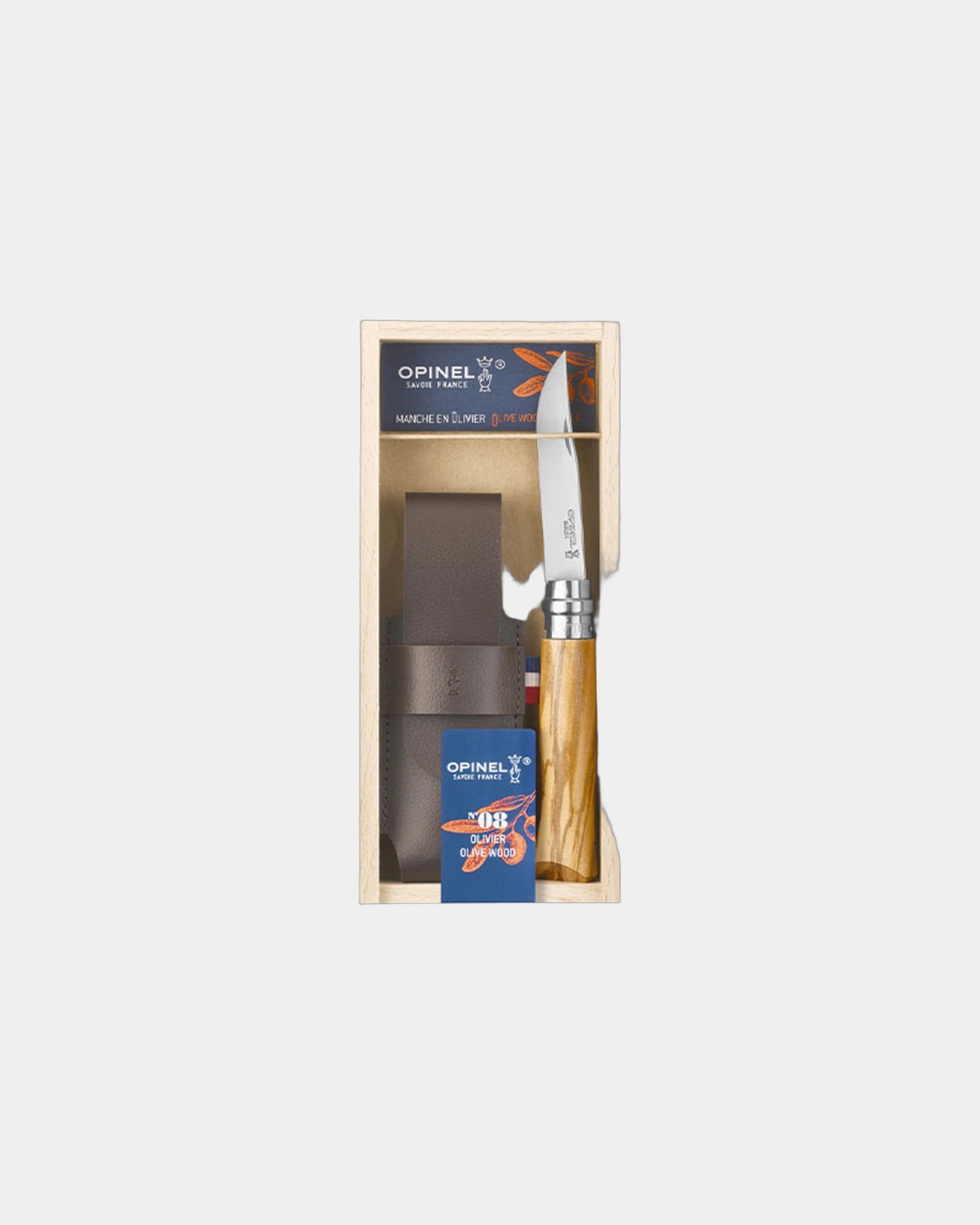 Couteau en olivier Opinel N°08 à personnaliser - Beige