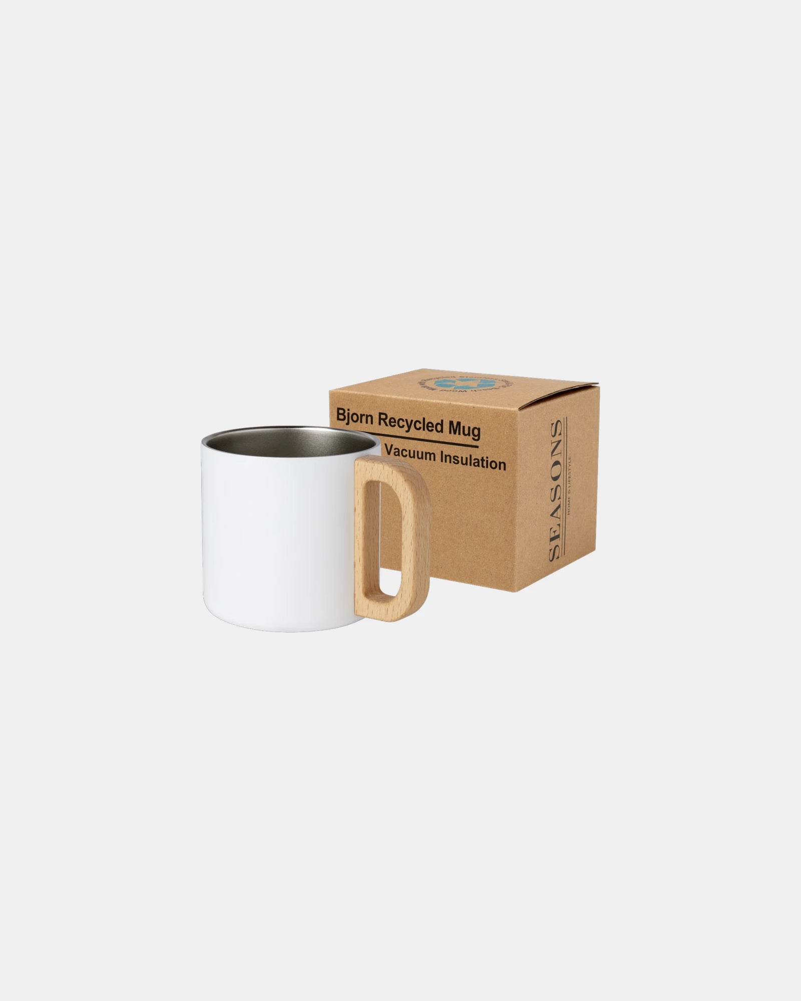 Tasse inox recyclé isotherme 360 ml à personnaliser - Blanc