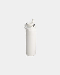 Bouteille d'eau isotherme acier recyclé 1,06L à personnaliser - Blanc Givré