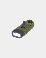 Lampe de poche dynamo solaire en plastique recyclé à personnaliser - Vert Militaire