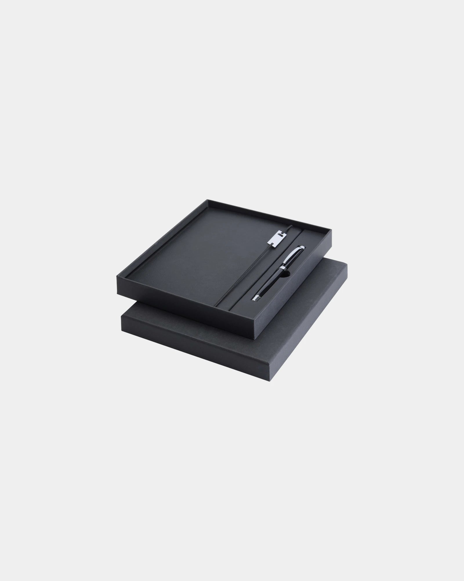 Ensemble carnet A5 et stylo roller à personnaliser - Noir