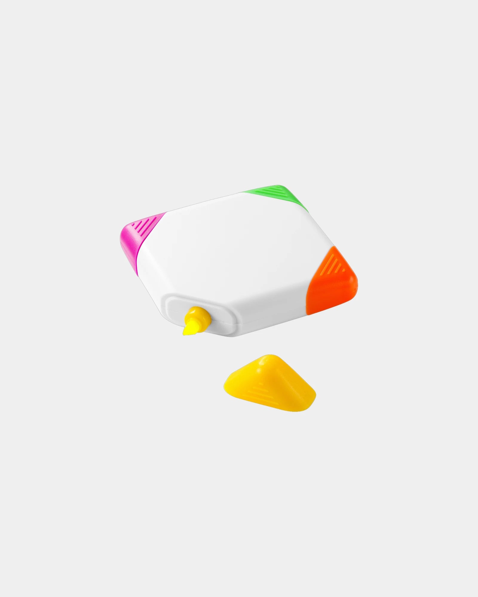 Surligneur carré 4 couleurs Trafalgar à personnaliser - Blanc