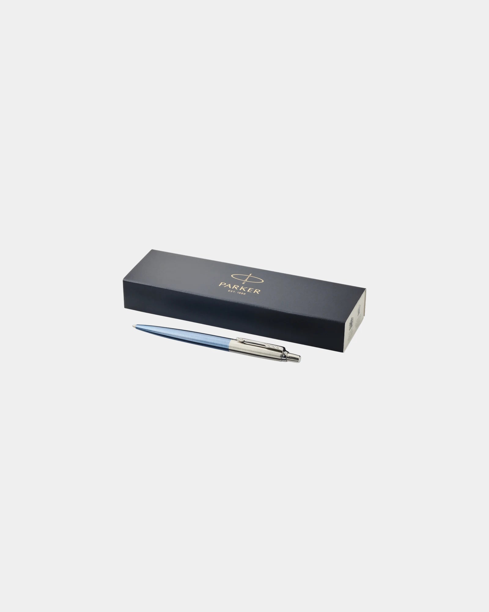 Stylo bille inox Parker Jotter Bond Street à personnaliser - Bleu Clair