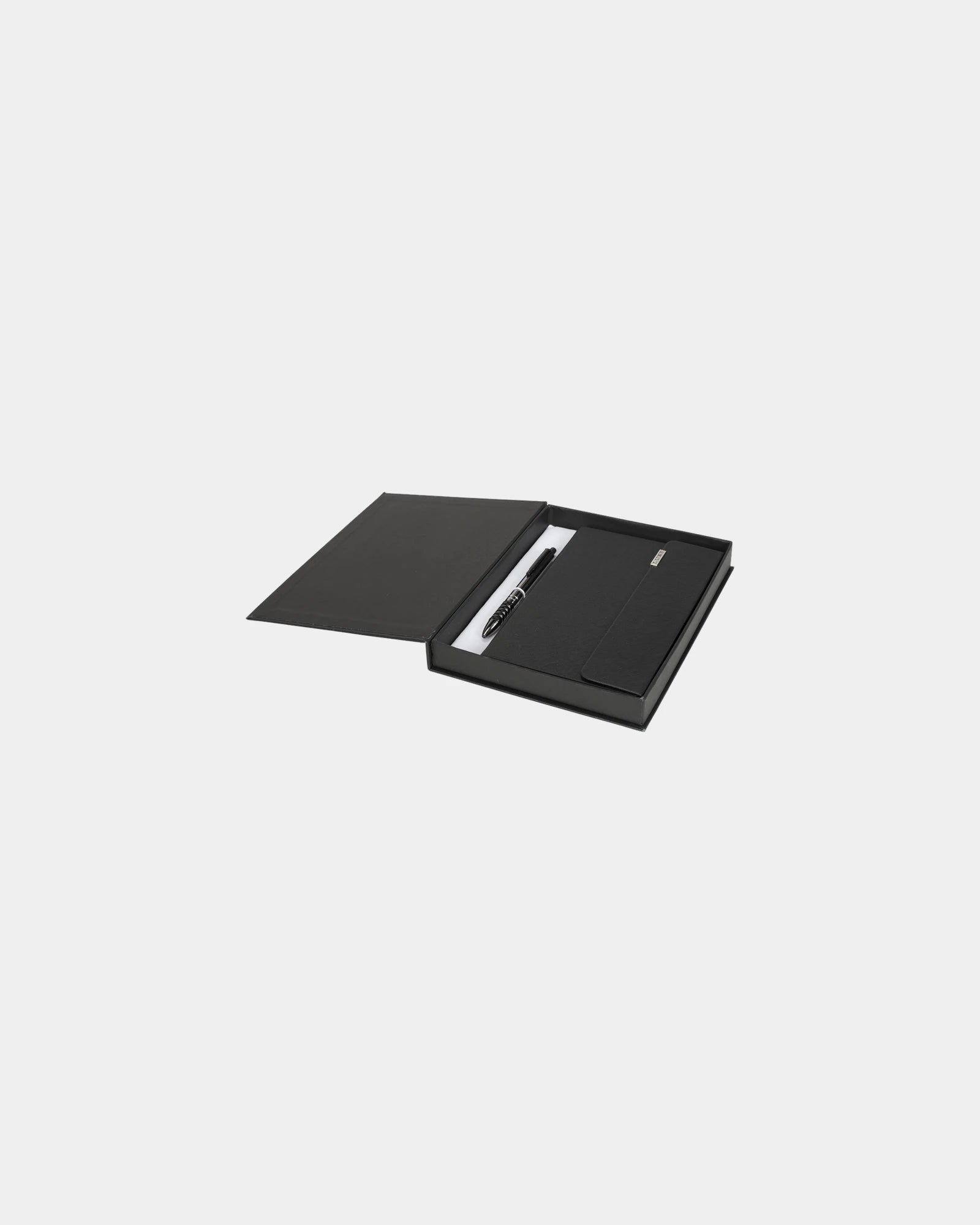 Coffret cadeau avec carnet PU thermo à personnaliser - Noir