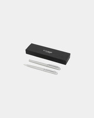 Parure stylo à bille et roller à personnaliser - Argent