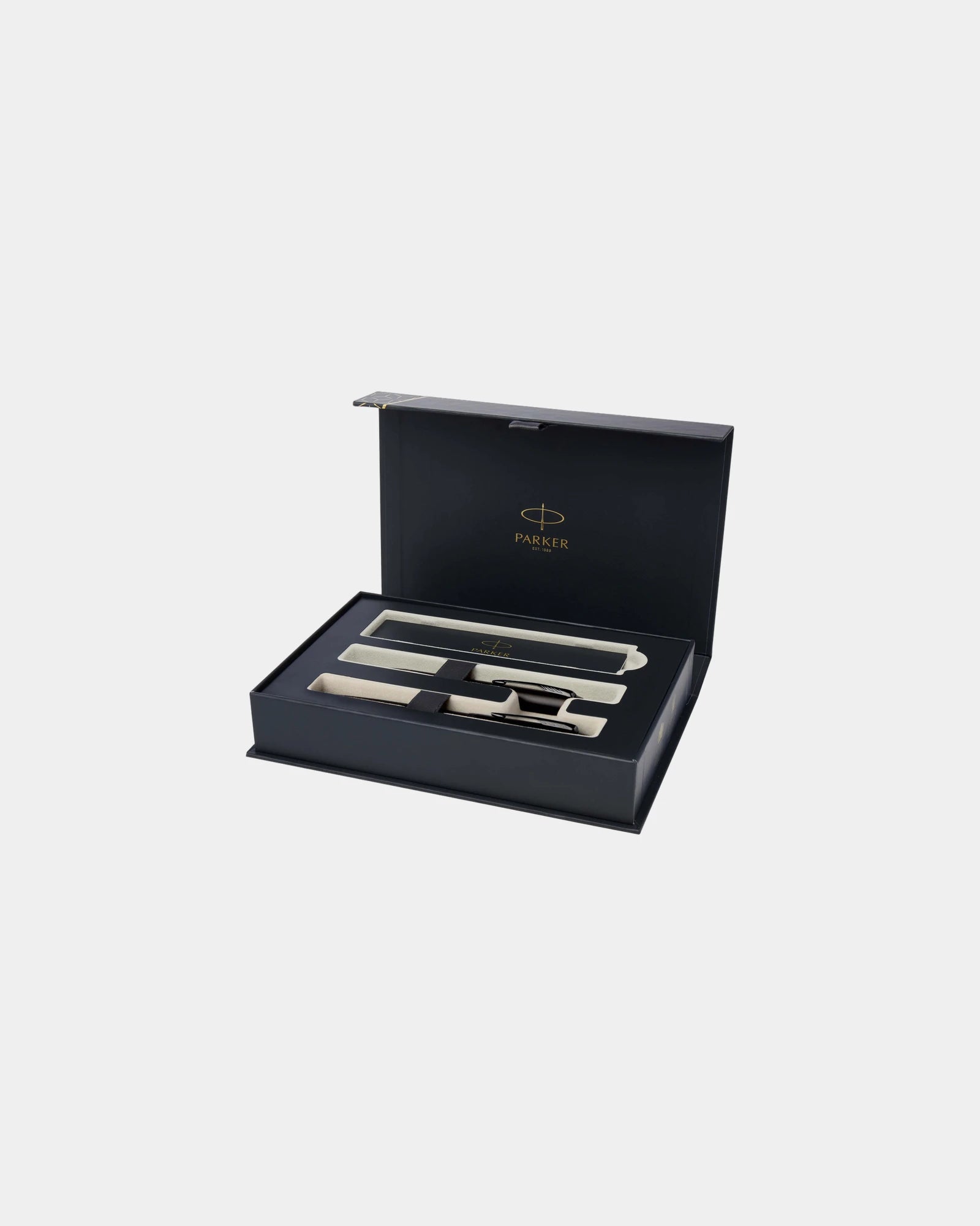 Parure de stylos acier inoxydable Parker IM à personnaliser - Noir