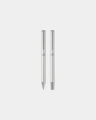 Ensemble-cadeau stylo bille et roller aluminium recyclé à personnaliser - 1