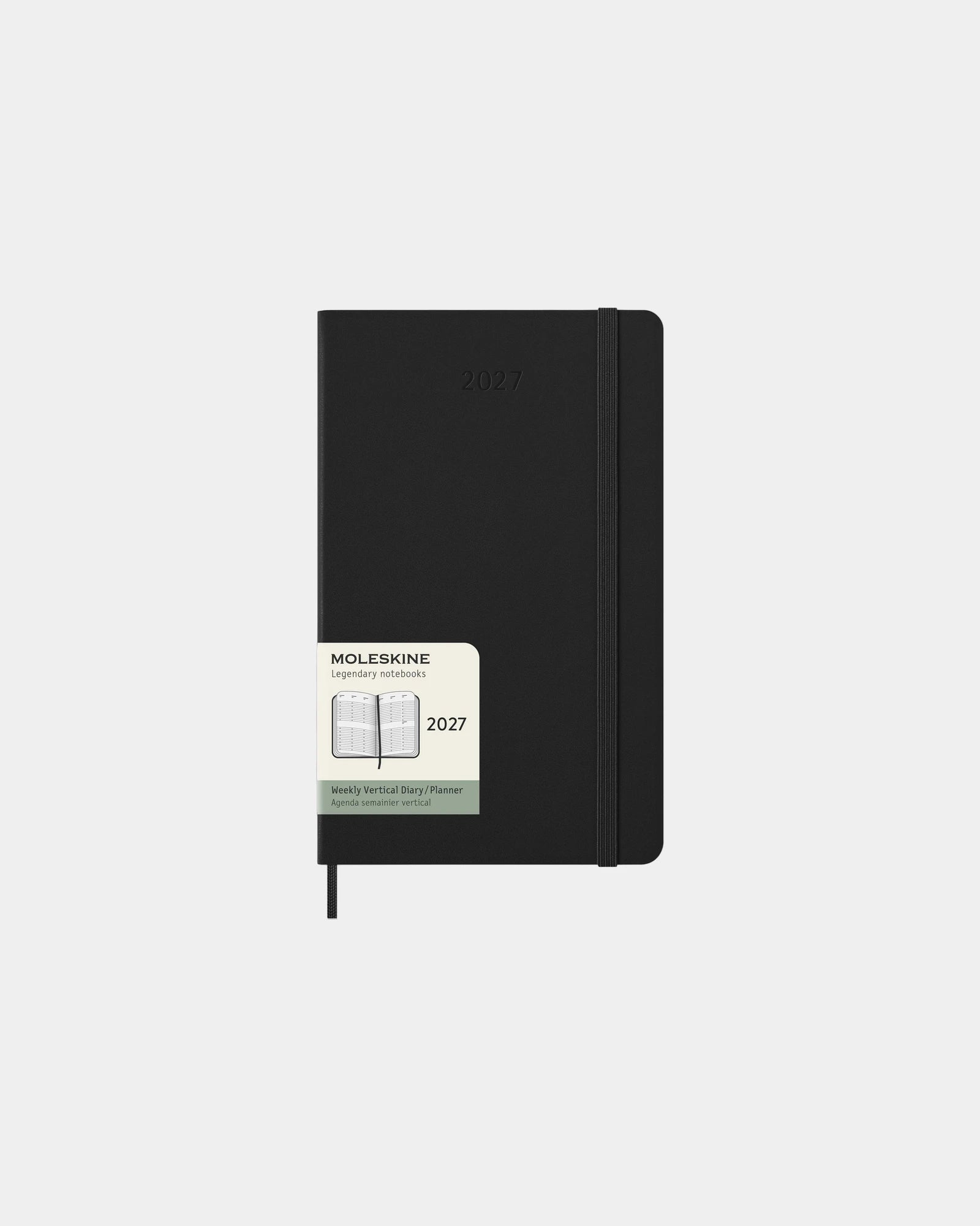 Agenda vertical Moleskine 12 mois à personnaliser - Noir