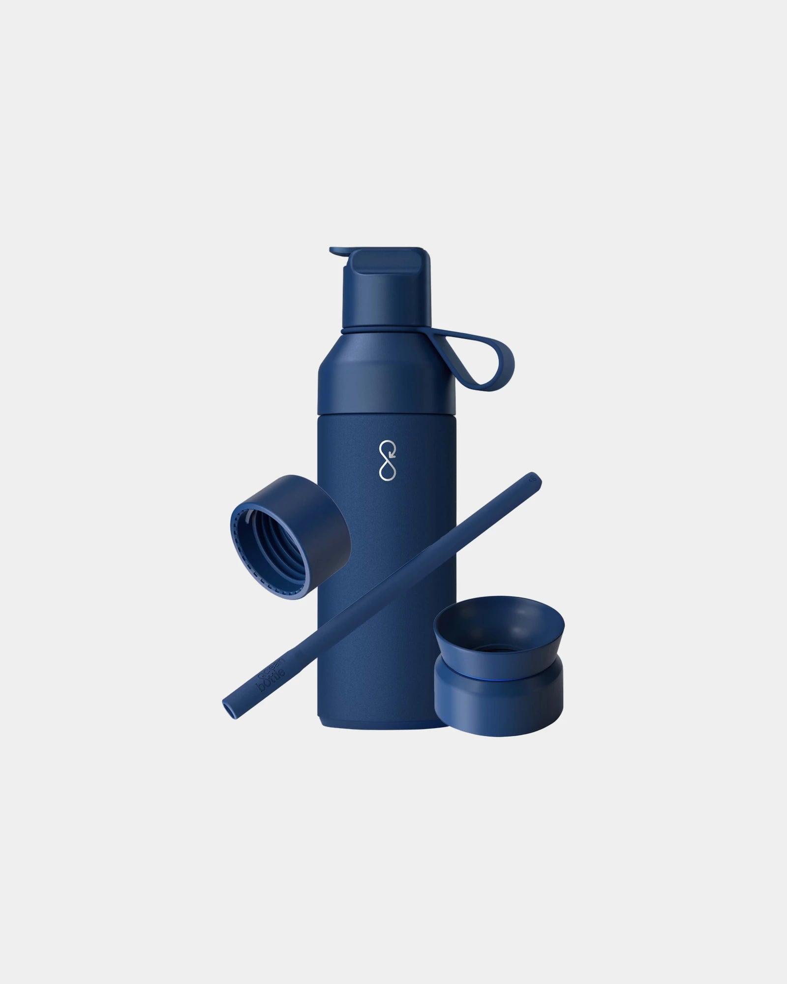 Coffret cadeau 3 en 1 acier recyclé Ocean Bottle 500 ml à personnaliser - Bleu Océan