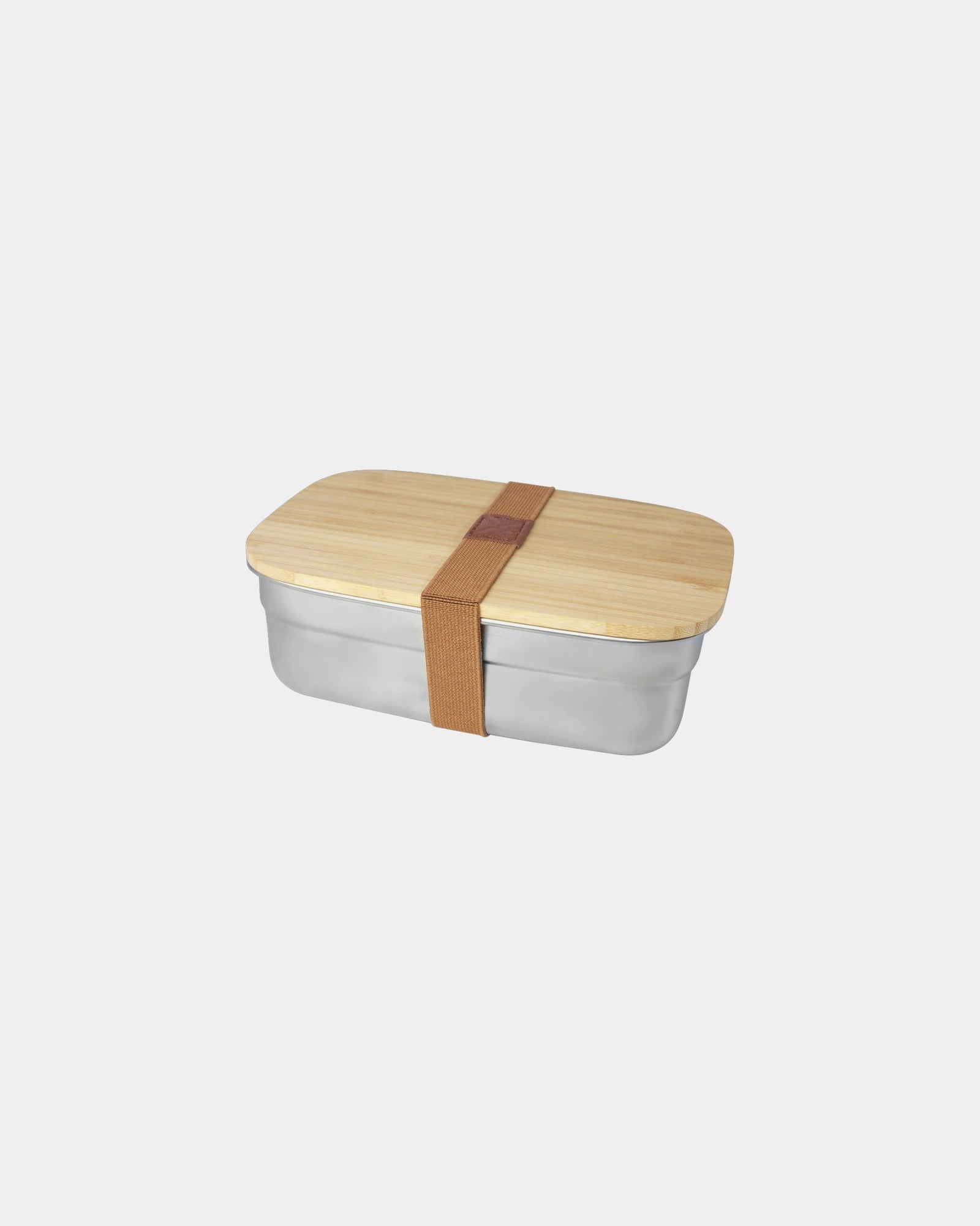 Boîte repas inox 700 ml avec couvercle en bambou à personnaliser - Naturel