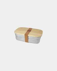 Boîte repas inox 700 ml avec couvercle en bambou à personnaliser - Naturel