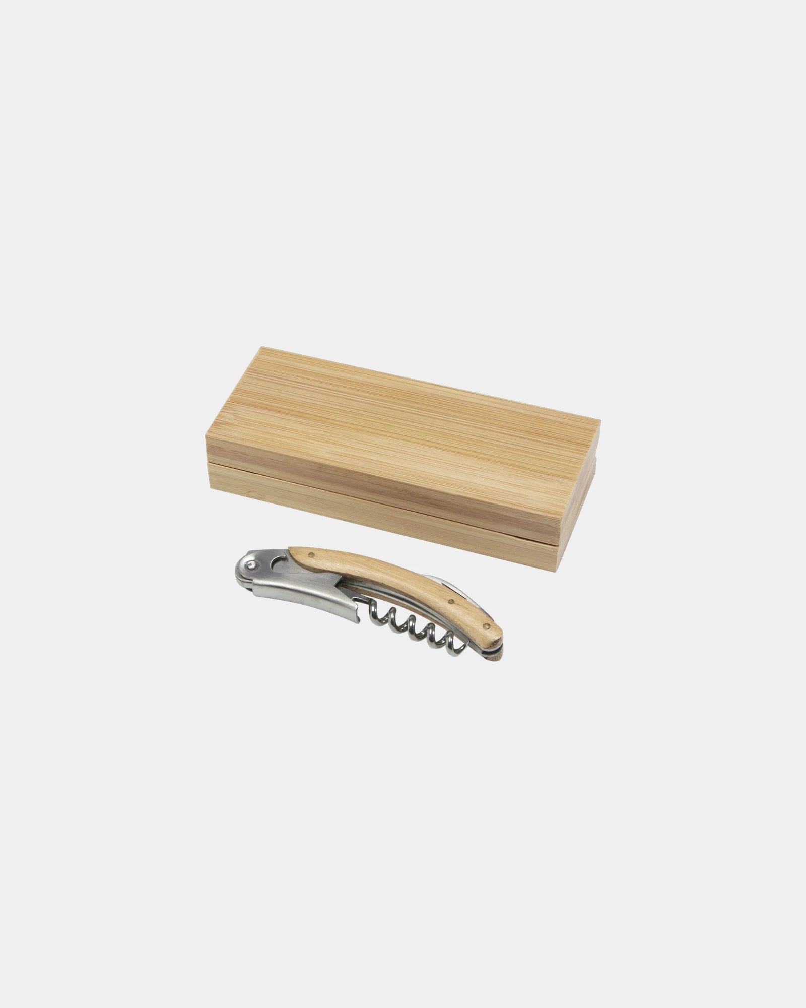 Sommelier inox avec poignée en bambou à personnaliser - Naturel