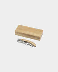 Sommelier inox avec poignée en bambou à personnaliser - Naturel