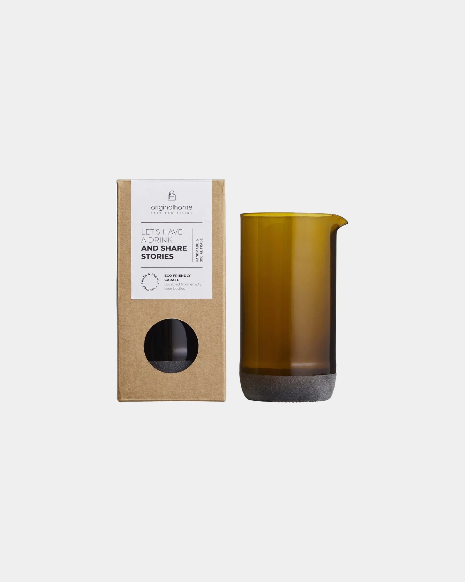 Carafe à eau verre recyclé Originalhome à personnaliser - Marron