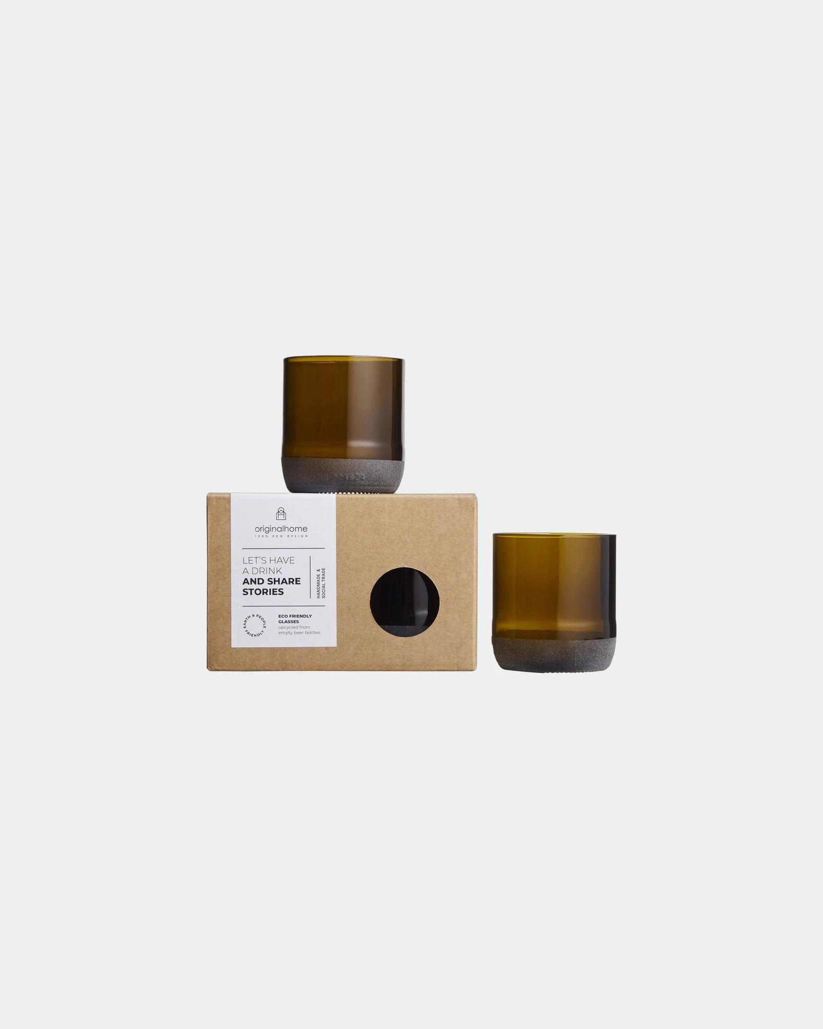 Verres à bière recyclés Originalhome à personnaliser - Marron