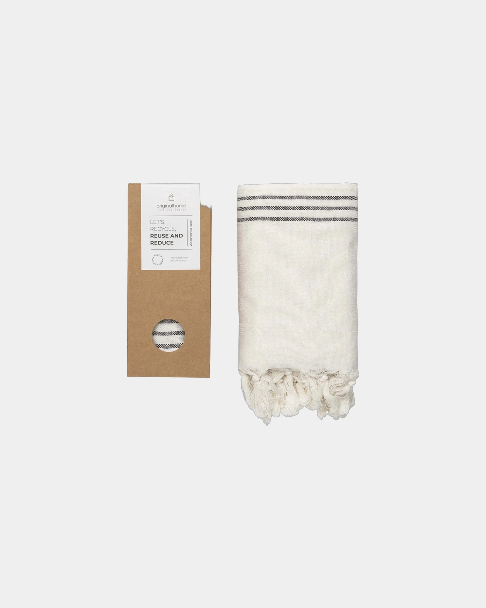 Tissu recyclé 85 x 175 cm à personnaliser - Blanc Cassé