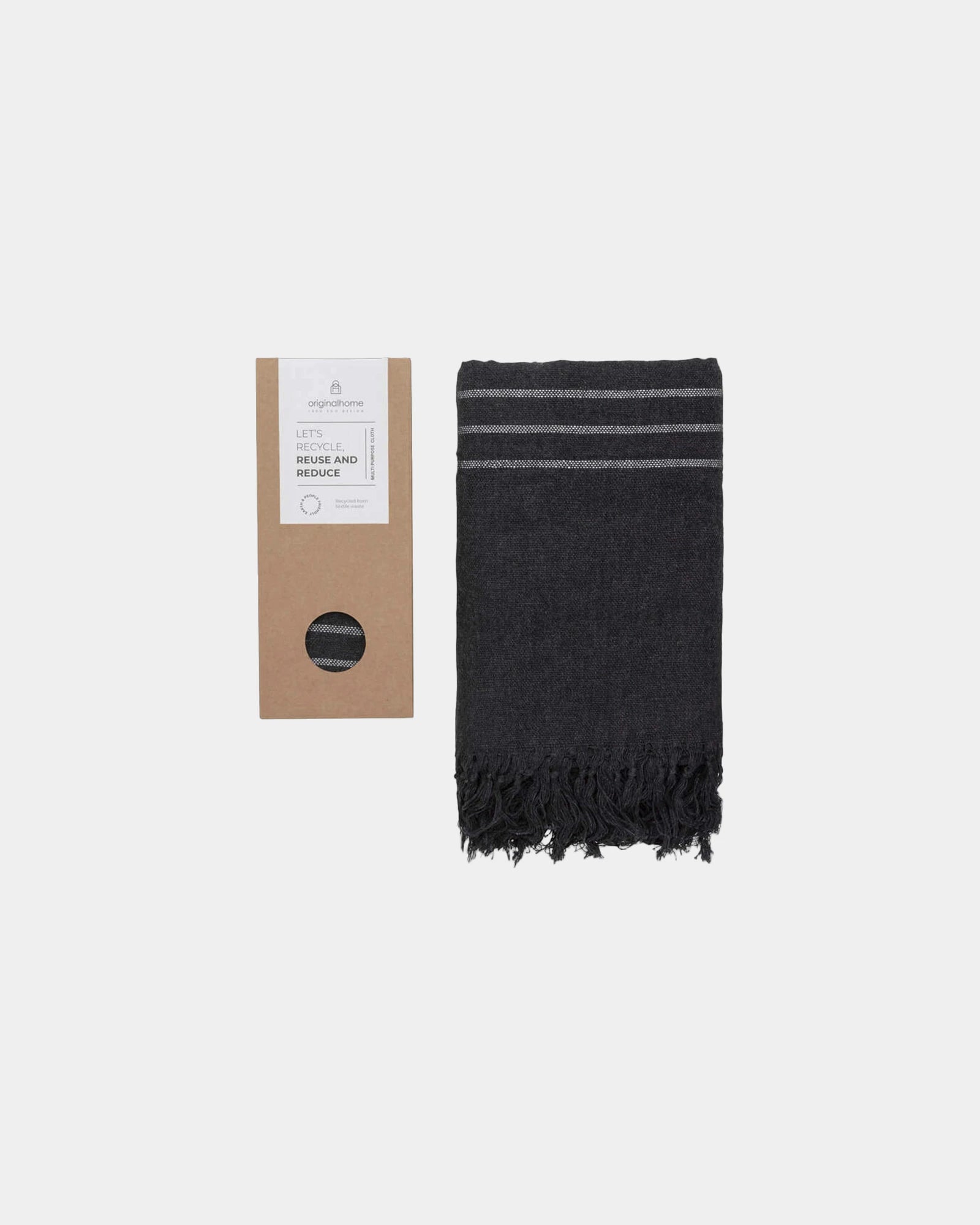 Tissu recyclé 85 x 175 cm à personnaliser - Noir
