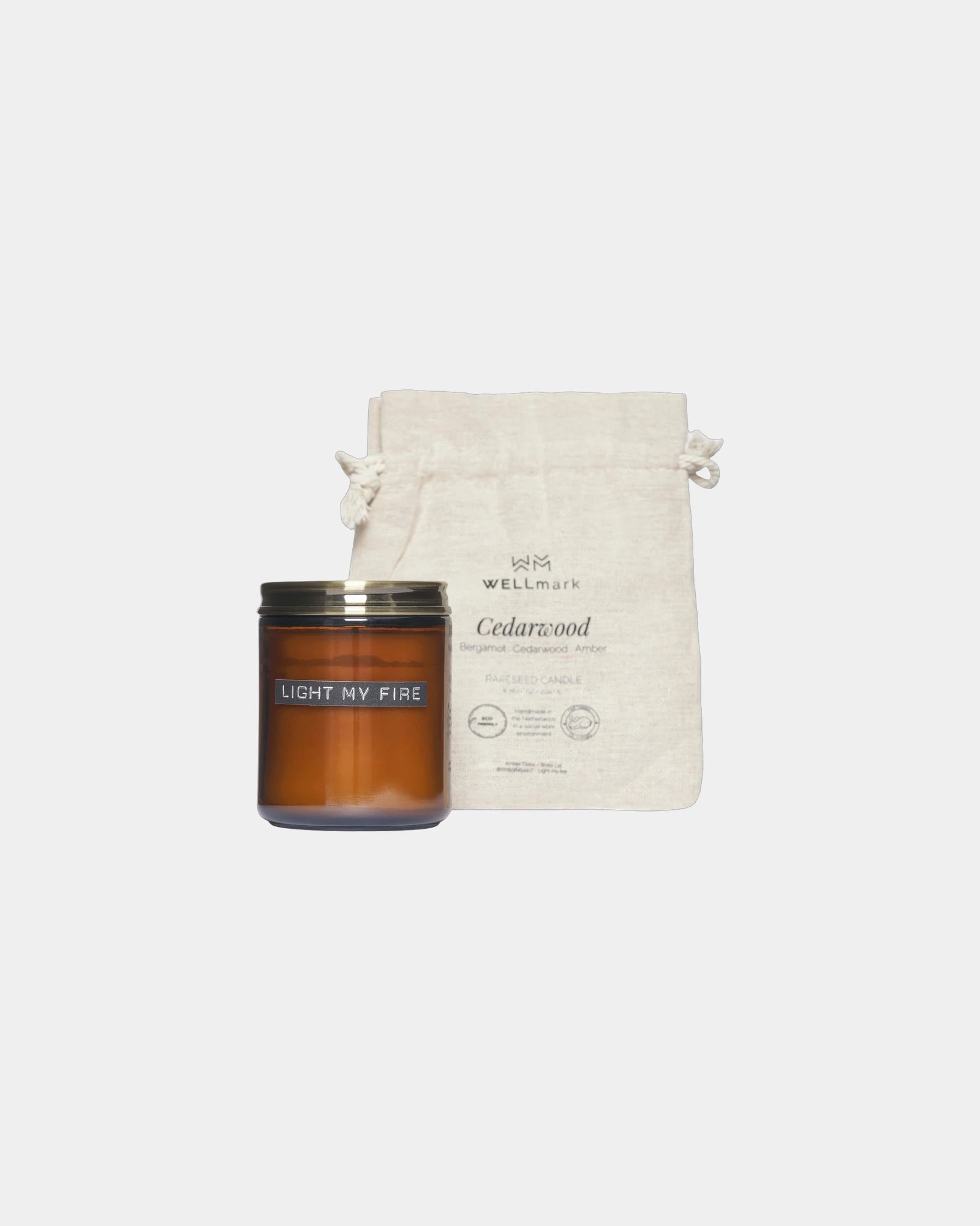 Bougie parfumée verre recyclé bois de cèdre à personnaliser - Ambre Chiné