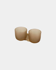 Plateau de service bois et tasses en verre à personnaliser - Flocons D’Avoine
