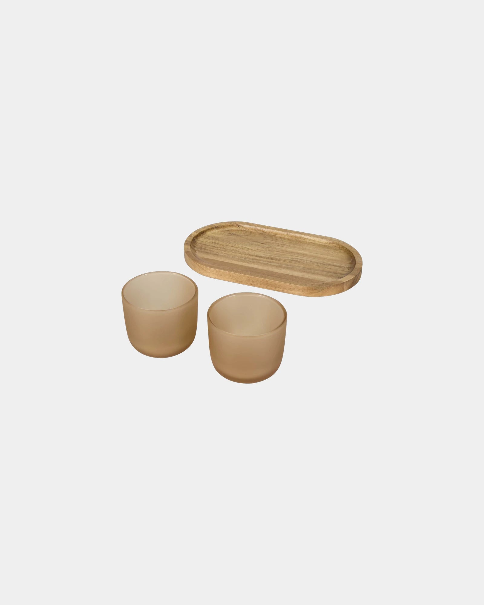 Plateau de service bois et tasses en verre à personnaliser - 2