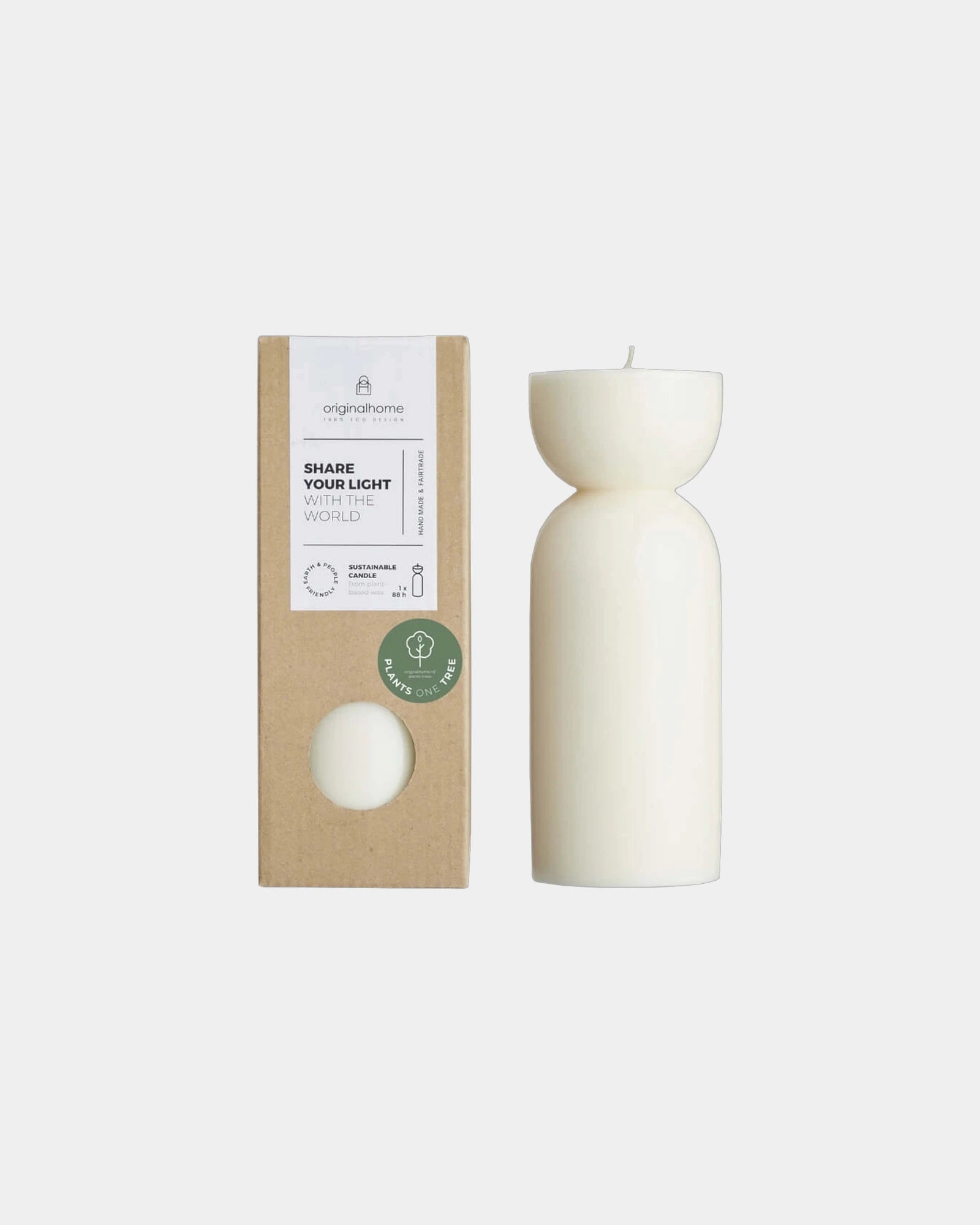 Bougie bio cire de palmiste à personnaliser - Blanc Cassé