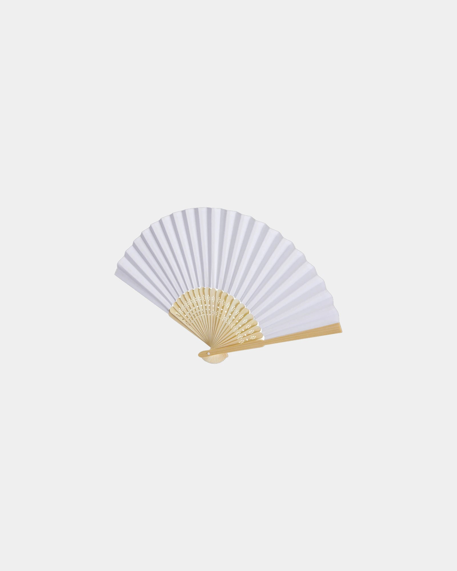Éventail bambou et papier Carmen à personnaliser - Blanc