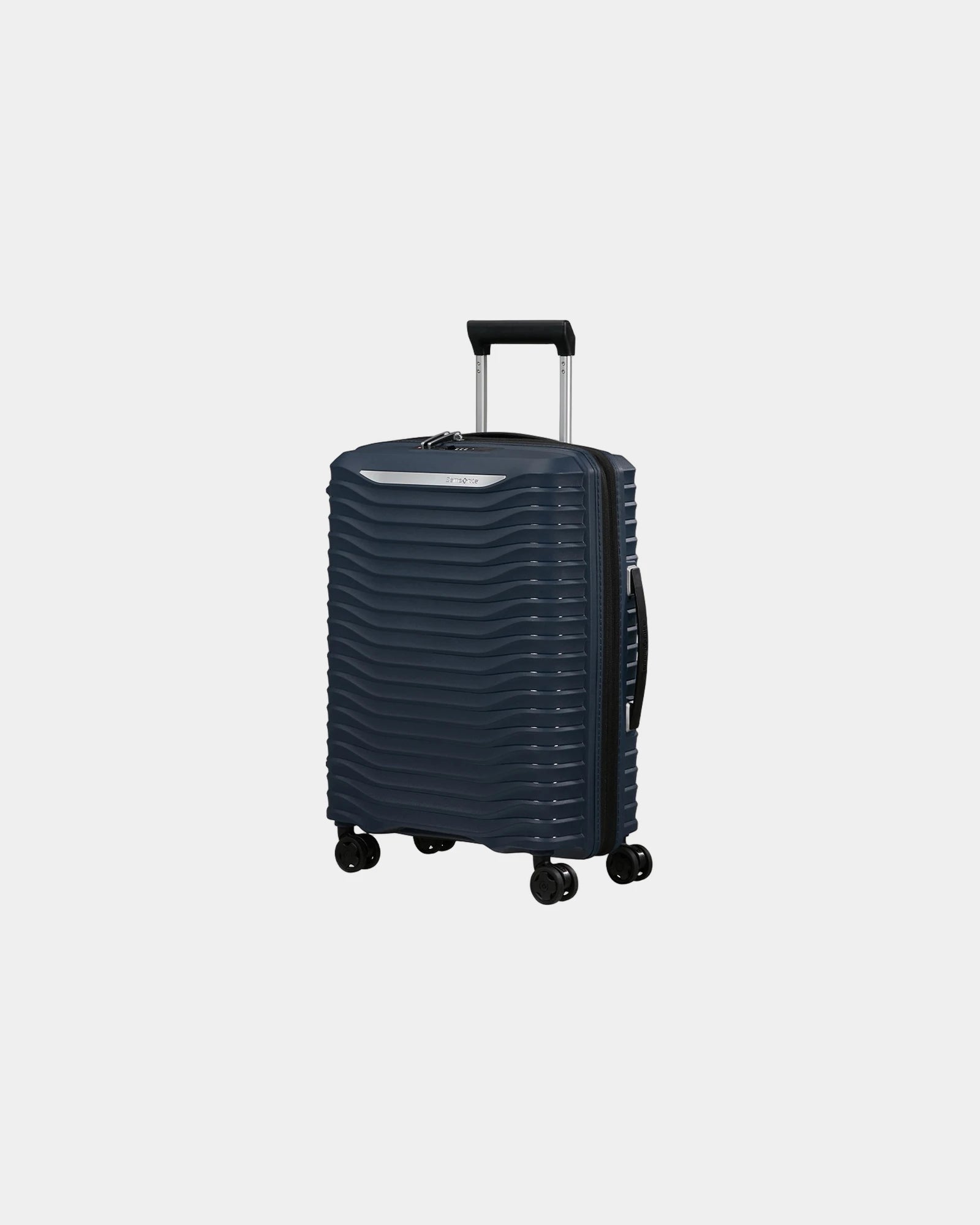 Valise rigide extensible Samsonite Upscape 55 cm à personnaliser - Bleu Foncé