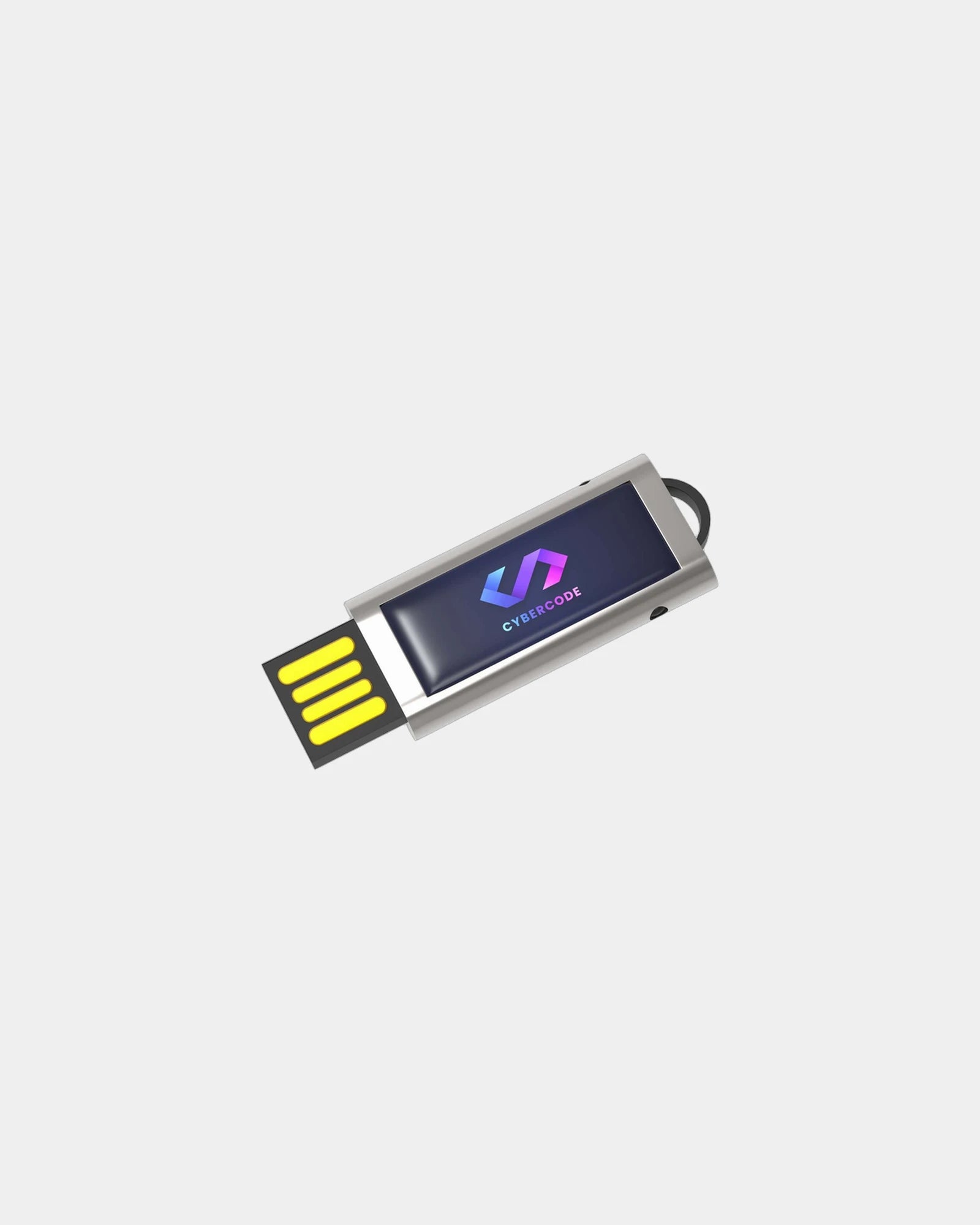 Clé USB métal chromé rétractable Slide à personnaliser - Silver