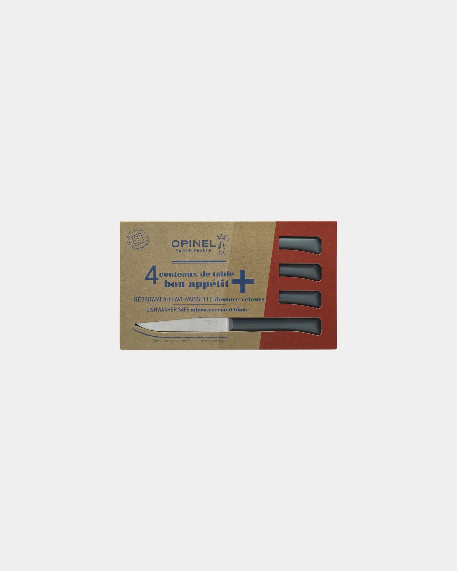 Coffret de 4 couteaux de table Opinel Bon Appétit à personnaliser - Gray