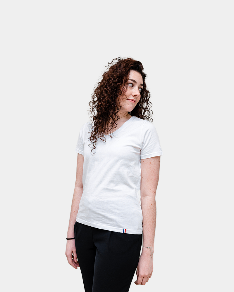 T-shirt femme col V Made in France à personnaliser - 1