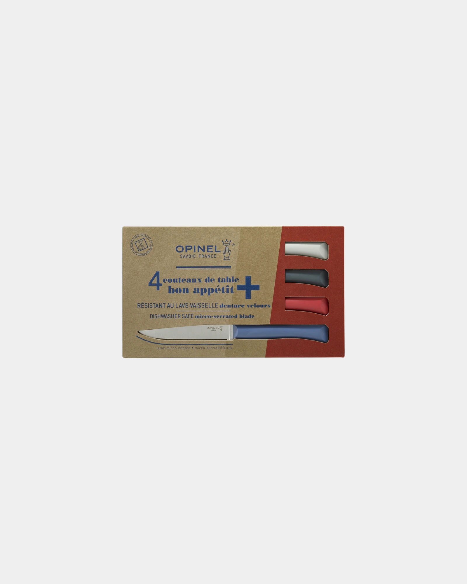Coffret de 4 couteaux de table Bon Appétit + Primo Opinel à personnaliser - Blue