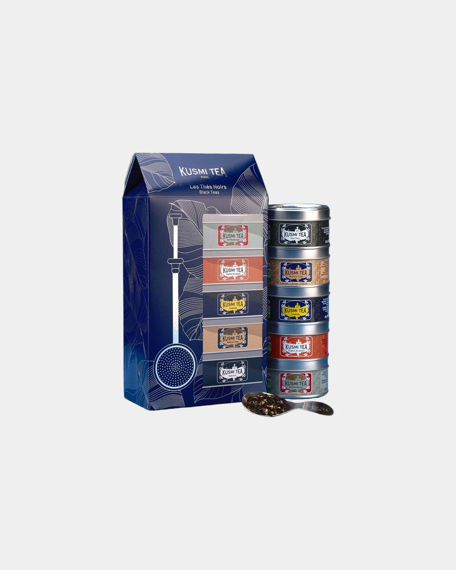 Coffret 5 boîtes de thés noirs bio Kusmi Tea à personnaliser - 1