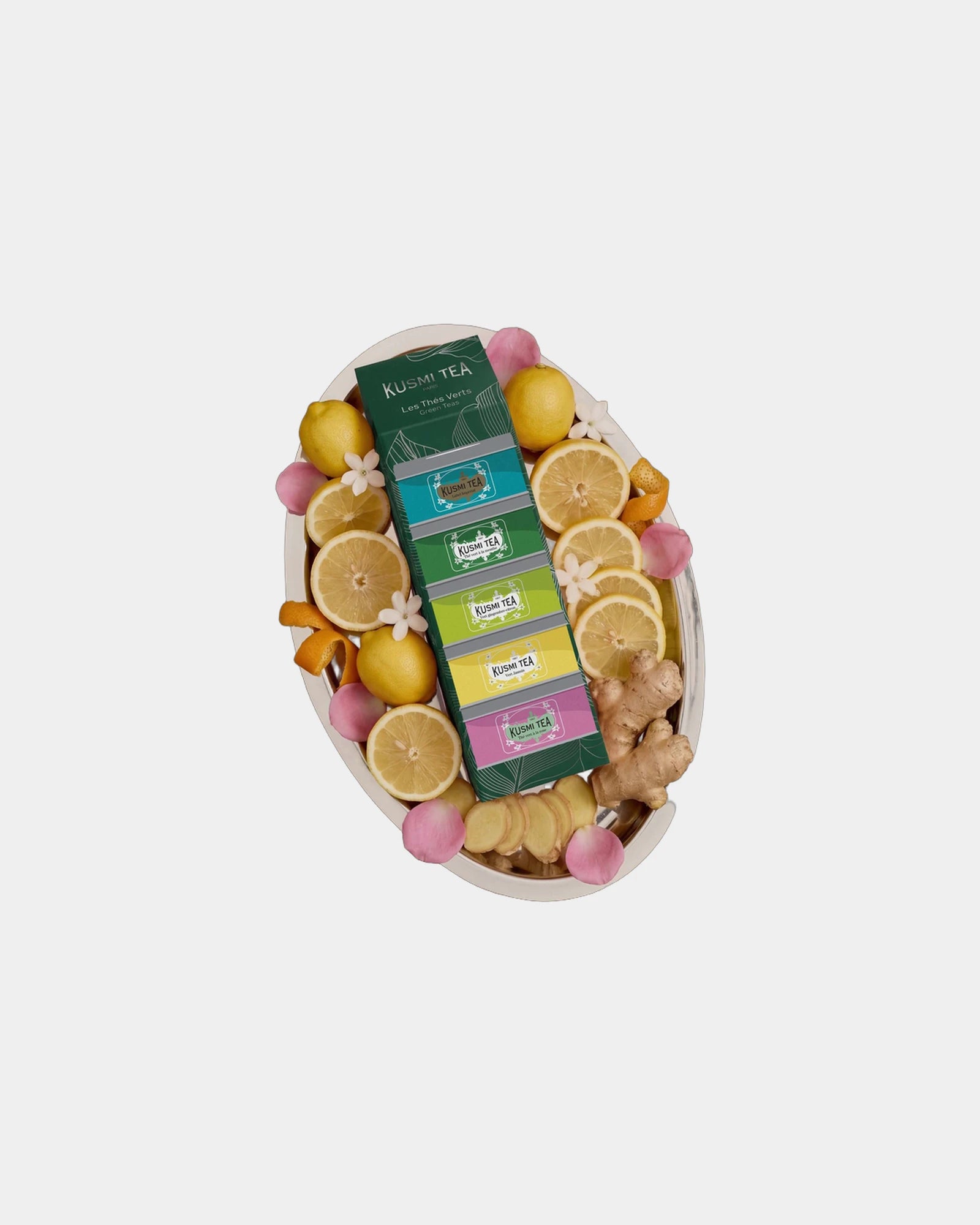 Thés verts bio assortiment 5 boîtes métal Kusmi Tea à personnaliser - 1