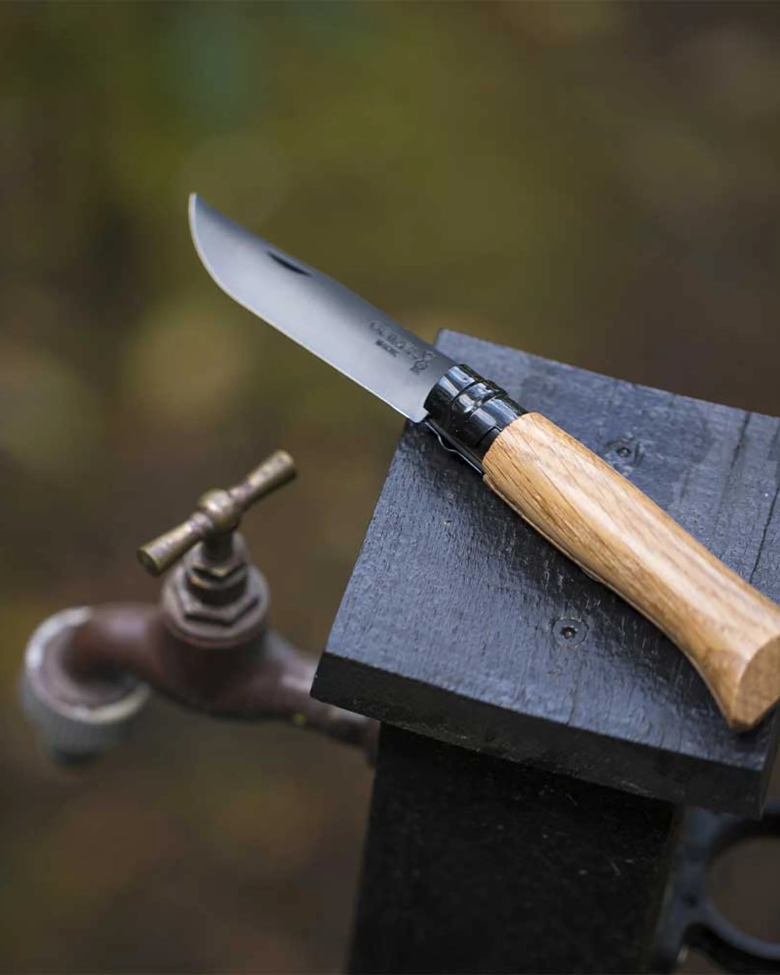 Couteau acier inoxydable Opinel N°08 Chêne Black à personnaliser - 4
