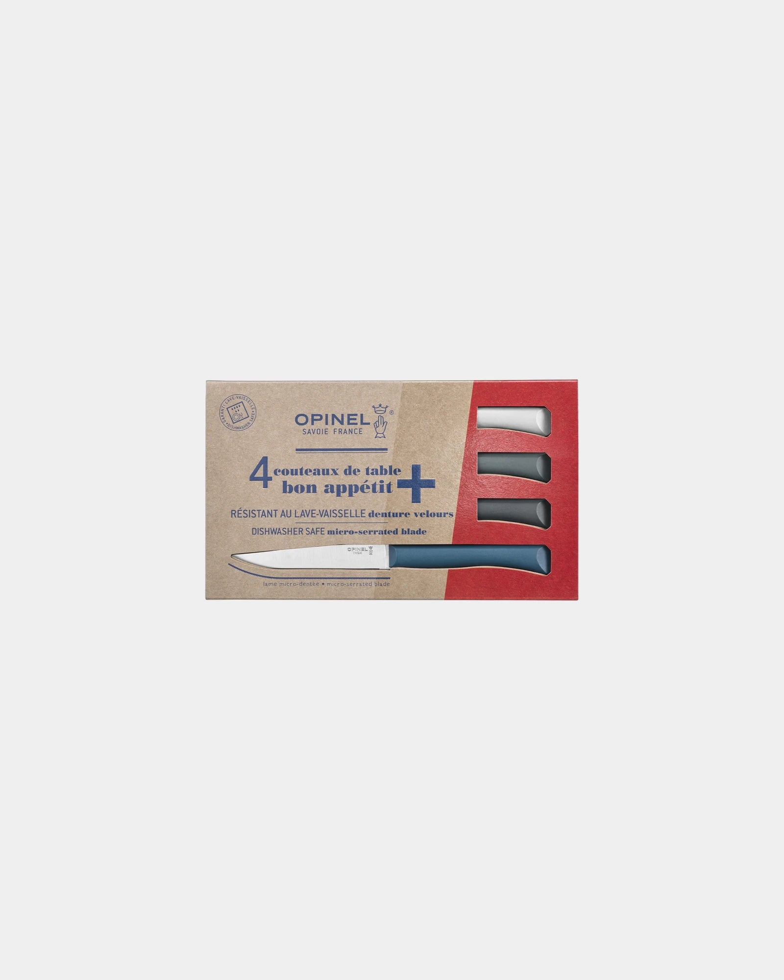 Coffret de 4 couteaux de table inox Opinel Bon Appétit à personnaliser - Navy