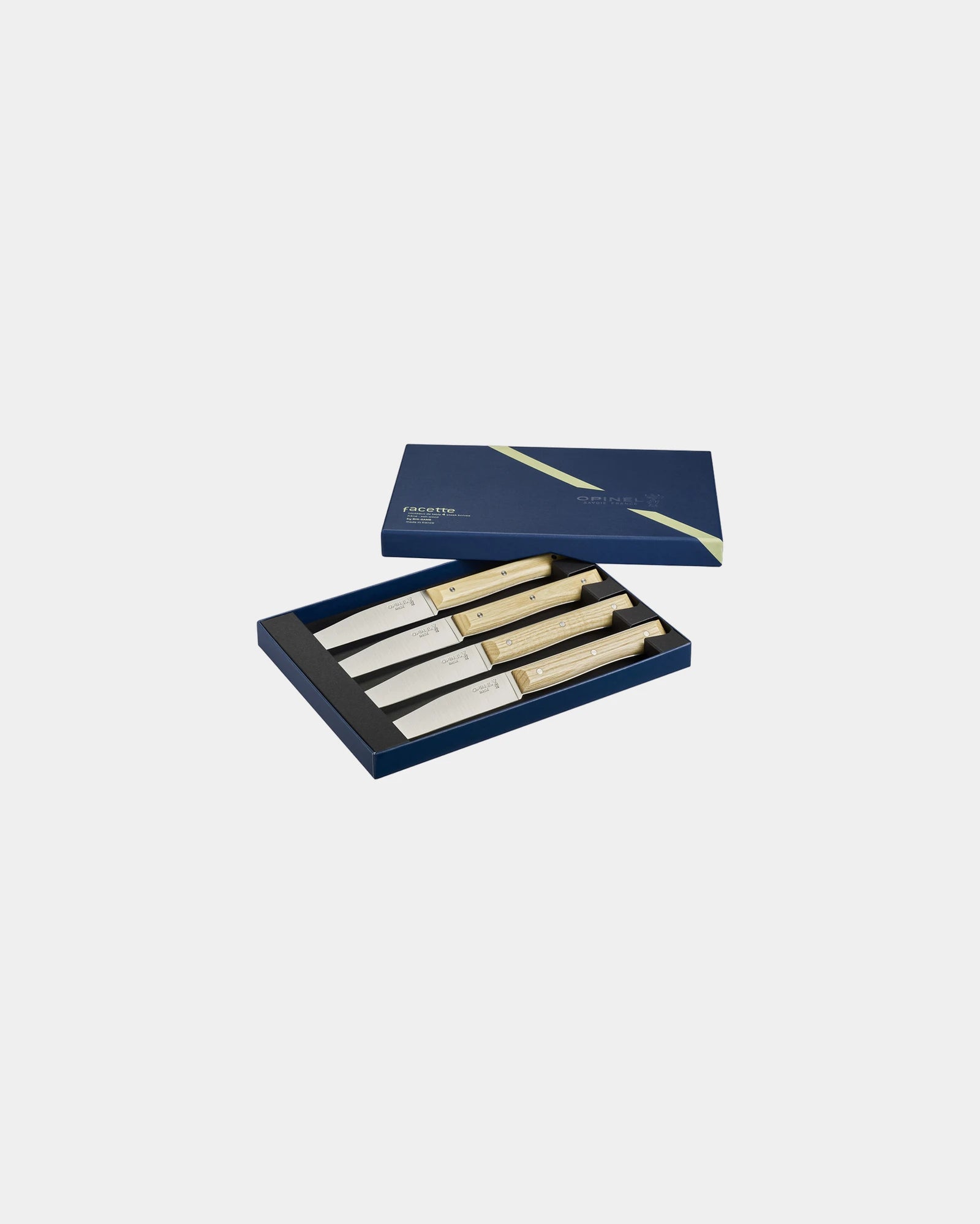 Coffret de 4 couteaux de table Facette Frêne Opinel à personnaliser - 2