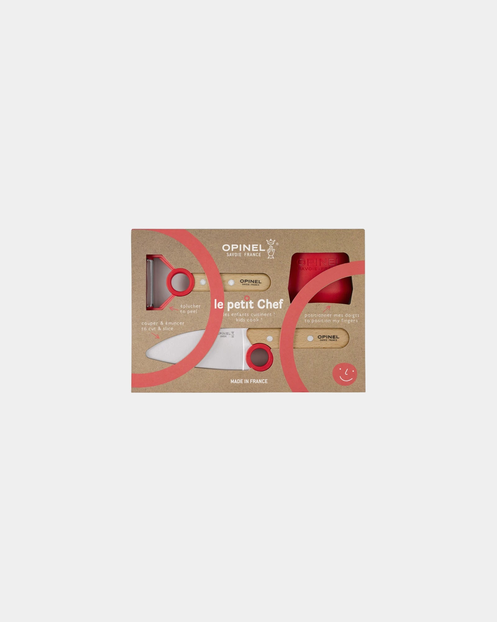 Coffret cuisine enfant acier inox Opinel Le Petit Chef à personnaliser - Red