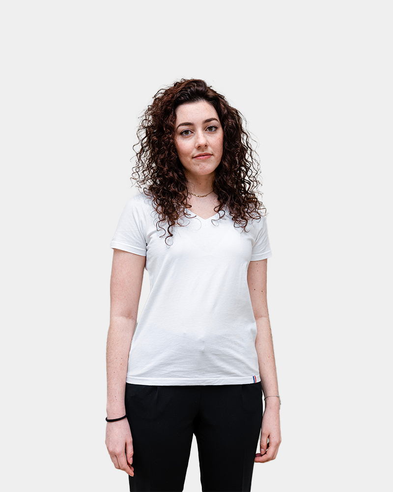 T-shirt femme col V Made in France à personnaliser