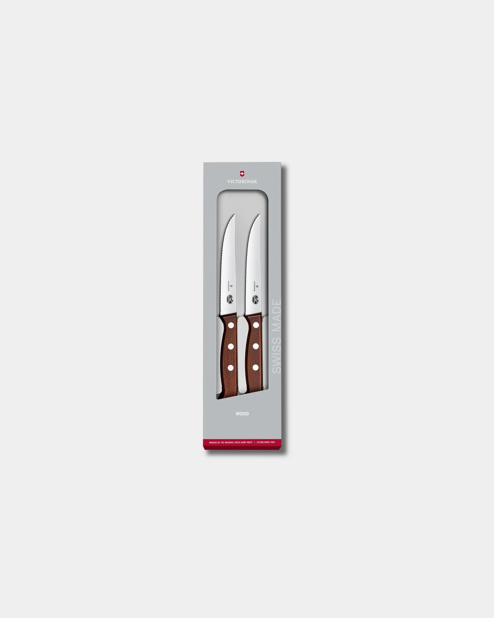 Couteaux à steak inox Victorinox Wood 12 cm à personnaliser - Bois D’Érable Modifié