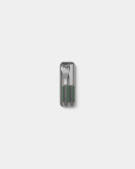 Couverts inox Monbento MB Slim Box à personnaliser - Trio Couteau - Vert Natural