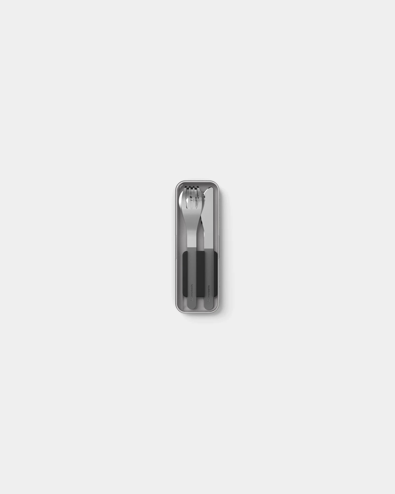 Couverts inox Monbento MB Slim Box à personnaliser - Trio Couteau - Noir Onyx