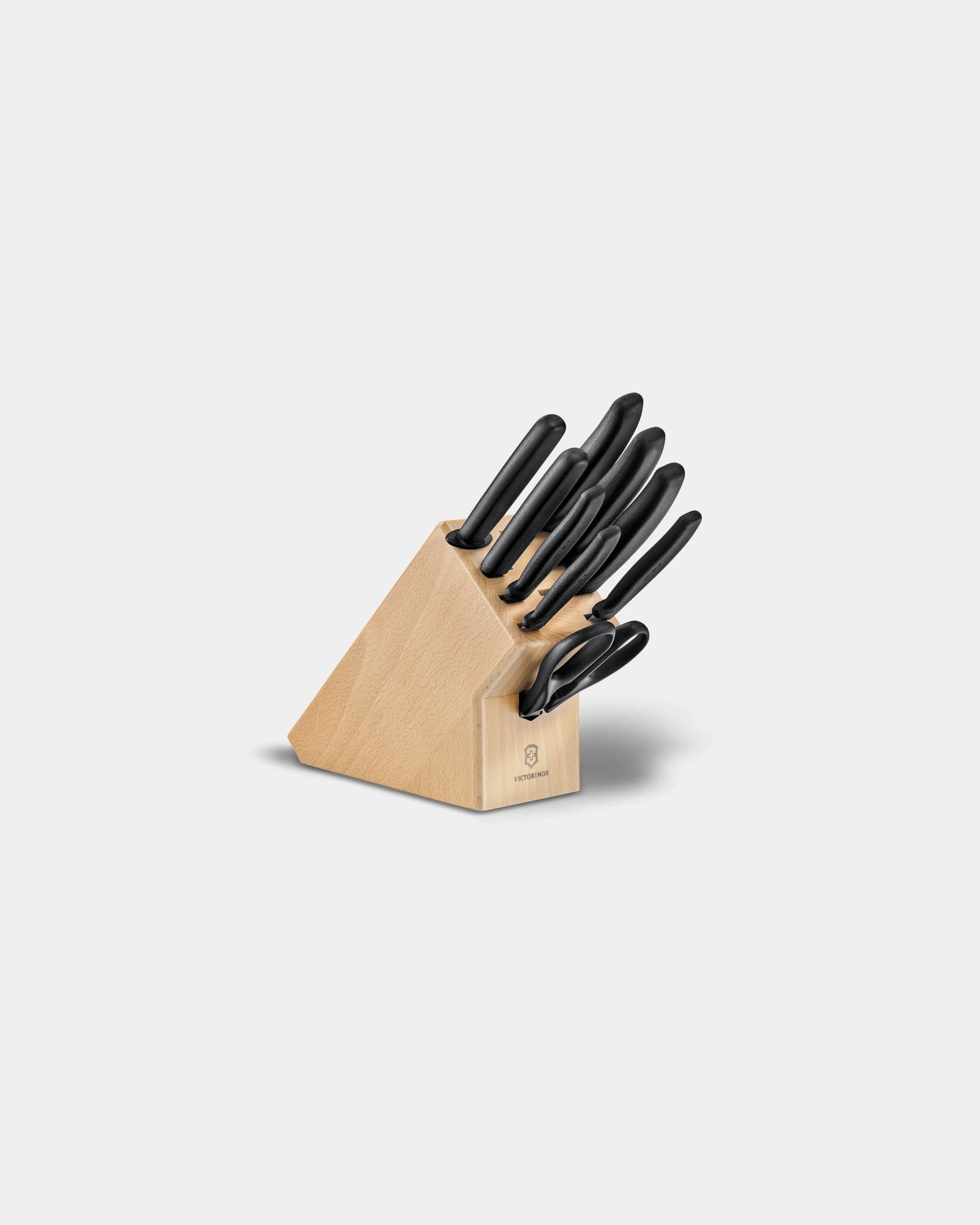 Bloc porte-couteaux bois de hêtre Victorinox 22 cm à personnaliser - Noir
